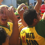 Brazilian fans enjoying the atmosphere during the match on Saturday