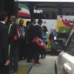 Iran players leaving the hotel to go to their training session on Sunday