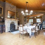 Separate Dining room with high ceiling and stove is perfect for entertaining