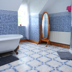 Genourous family bathroom with roll top bath